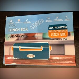 Electric Heating Lunch Box - Teal and Orange